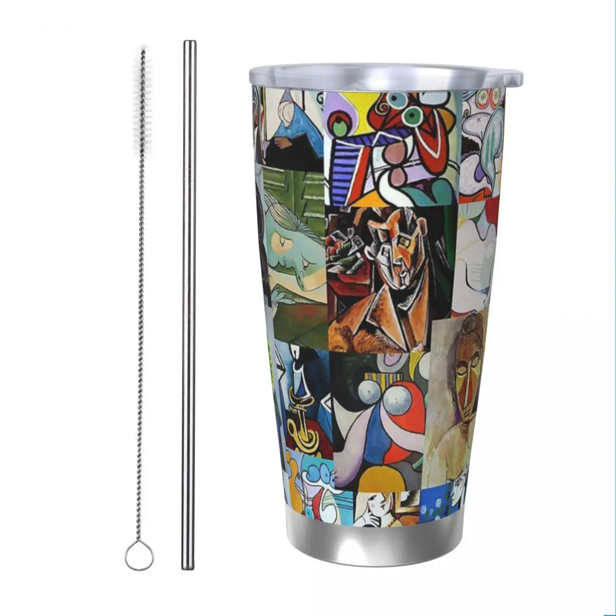 Pablo Picasso Tumbler Vacuum Insulated Surrealism Art Thermal Cup Stainless Steel Car Mugs Water Bottle, 20oz