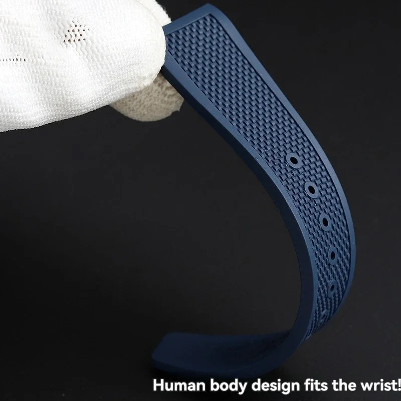 قوس معدني فلوروروبر حزام (استيك) ساعة مع IWC IW371620 1609 البرتغال سلسلة ساعة رجالي اكسسوارات 20 مللي متر دبوس مشبك حزام