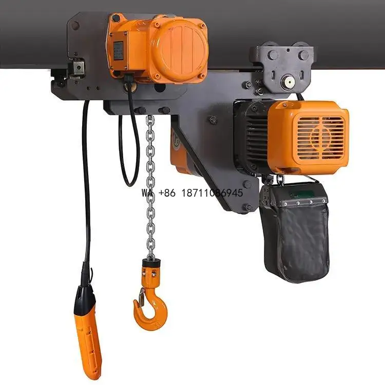 2 Ton Orange Portable Low Headroom Electric Chain Hoist Crane
