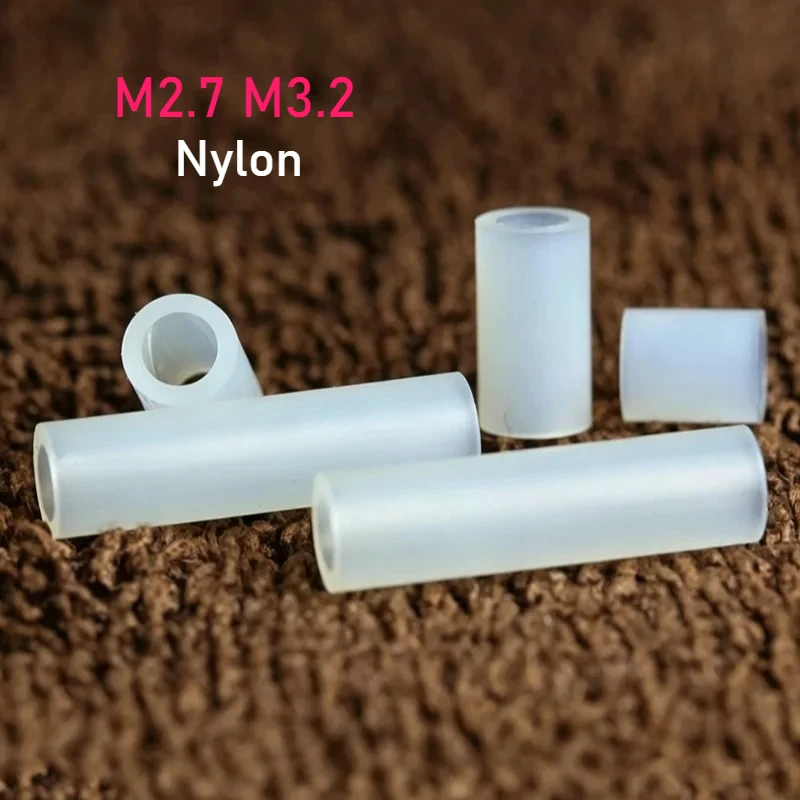 M2.7 M3.2 White Nylon Plastic Insulation Motherboard Standoff Rround PC Board Spacer Cylindrical Spacer Non Threaded