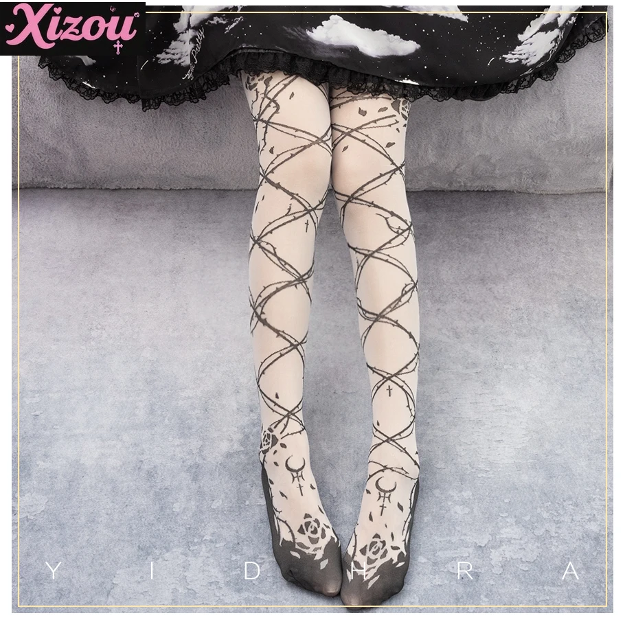 Gothic Lolita Tights  Summer Thin Meat-through Pantyhose