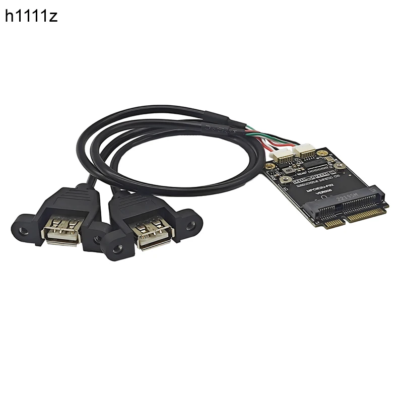 

Адаптер Mini PCI-E на 2 порта USB 2,0 для материнской платы, плата расширения для ноутбука с интерфейсом MINI PCIE, Mini PCI Express на USB-карту