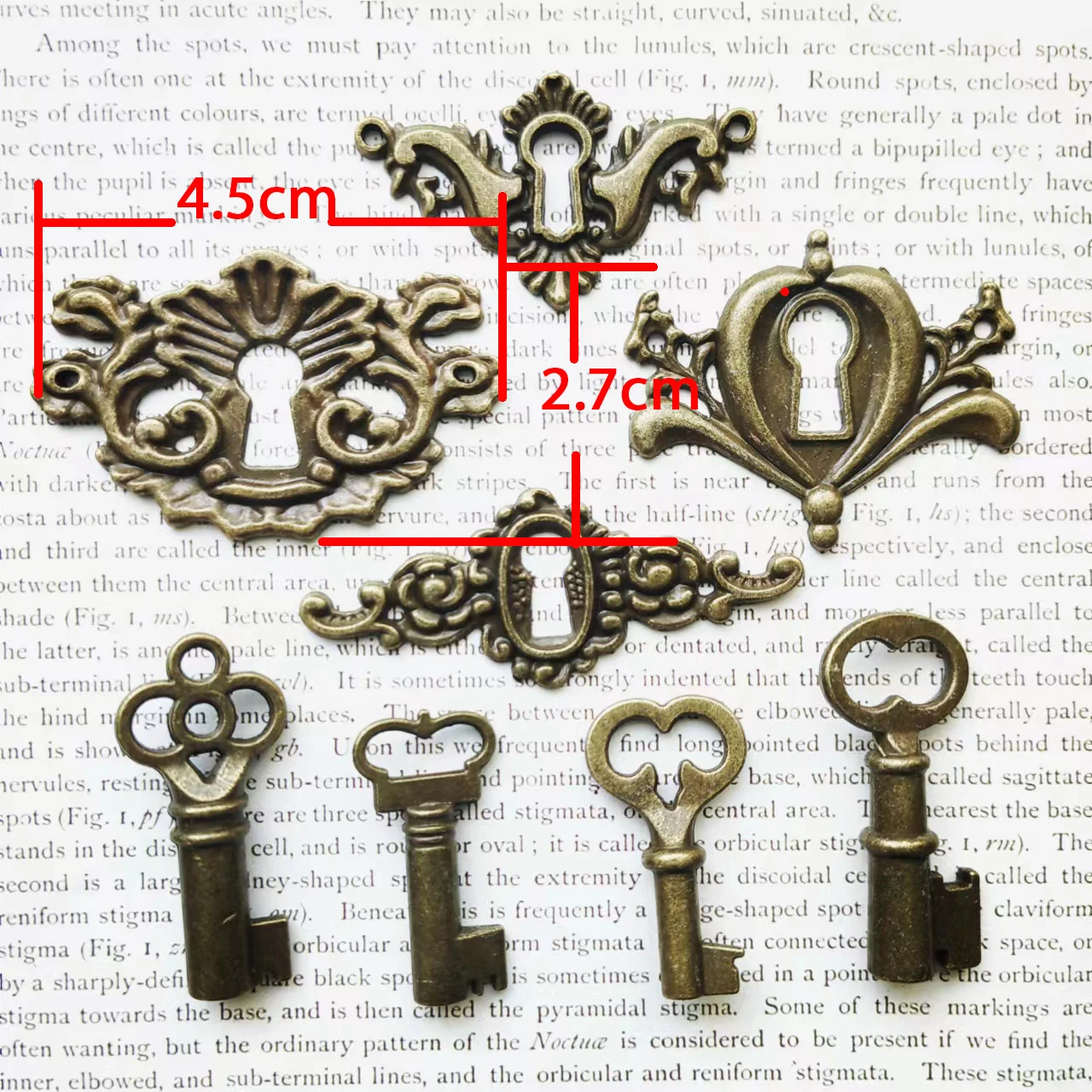 [MET015] Keys and Keyholes Retro Metal Accessories   Junk Journal Scrapbook