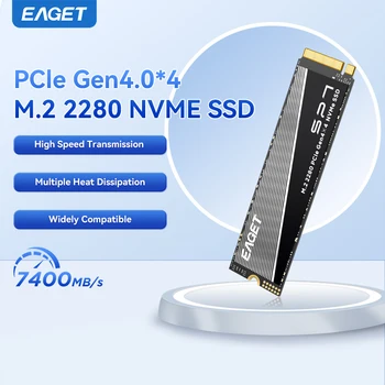 内蔵型SSD EAGET SP7 1TB M.2 2280 NVMe SSD EAGET SSD NVMe M.2 2280 PCIe 4.0x4 7400MB/s Read 3D NAND Multi