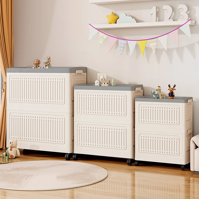 

50/60/70cm (Multiple Sizes) Foldable Large capacity Toy Storage Bin with Wheels for Living Room Bedroom bathrom