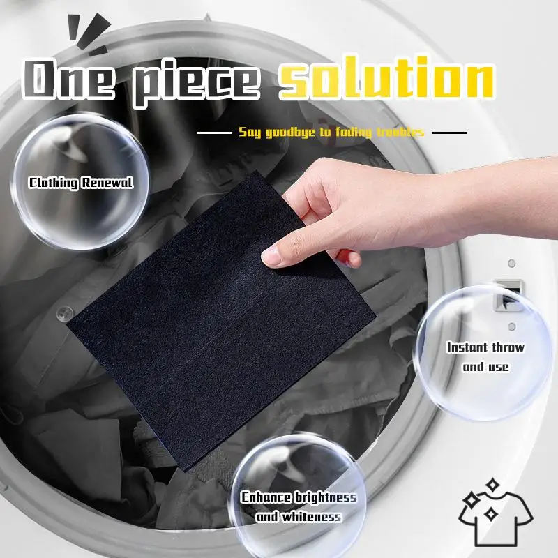 New【10Pcs Enhanced Black Laundry Tablets Black Clothing Color Restorer Sheet Black Clothes Pants Laundry Tablet Prevents Fading】