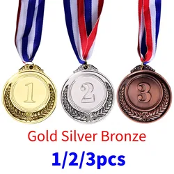 1-3pc Gold Silver Bronze Award Children Medal Winner Reward Encourage Badge Competitions Prizes forOutdoor Kids Games Toy School
