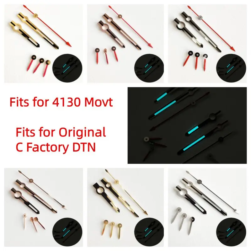 

Оригинальные стрелки C Factory RLX 116500 4130, механизм золото, серебро, ICE, синие светящиеся стрелки, подходят для деталей часов RLX 116520.