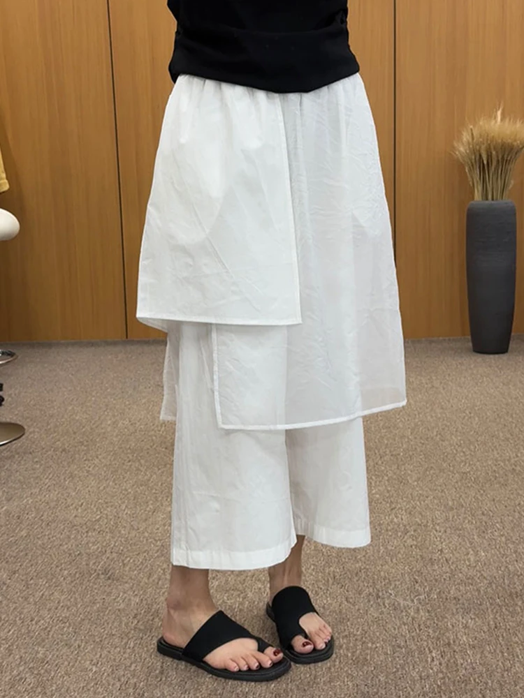 

Retro Workwear Style Fake Two-Piece Casual Pants Women's Spring Autumn Popular Loose Slimming Wide Leg Pants Women's Style