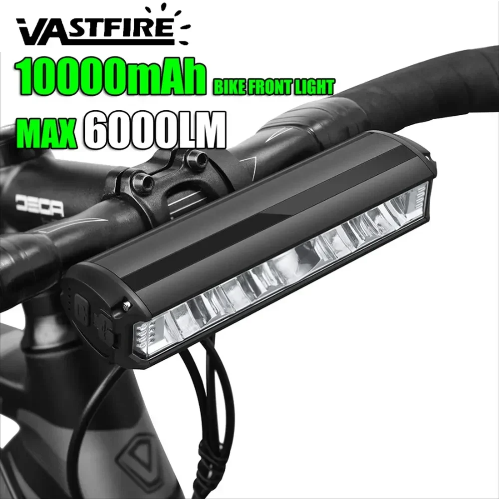 VASTFIRE Bicycle Light Front 8000mAh Bike Light 6000Lumen Waterproof Flashlight USB Charging MTB Road Cycling Lamp Accessories