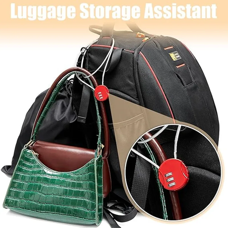 40cm Cable Combination Lock, 3 Digit Outdoor Waterproof Padlock Code Lock Cable Luggage Locks for Backpack, Suitcase image 4
