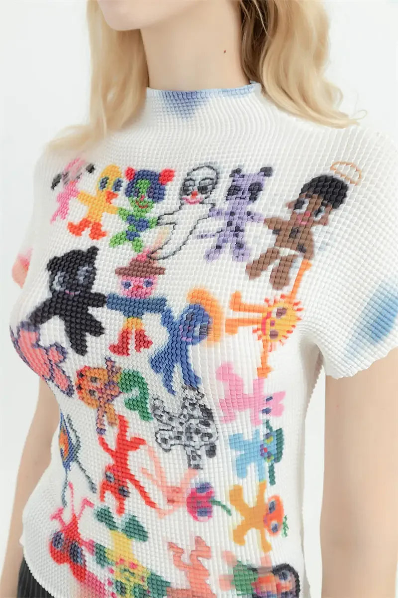 Frauen T-shirt Harajuku Koreanische Y2k Grafik Druck Kurzarm T Top Kleidung Mode Vintage Streetwear Oansatz T-shirts Sommer – Detail 7