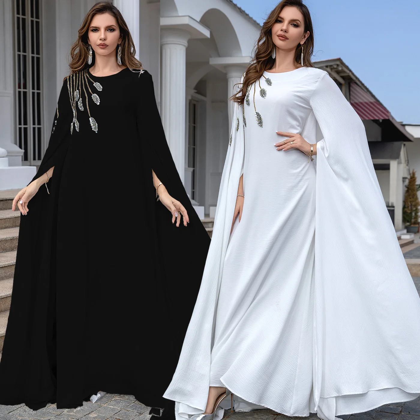 Dubai Fashion Muslim Robe Abaya Embroidered Women's Robe Evening Dress