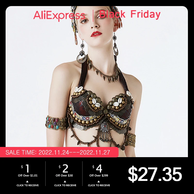 Gypsy Belly Dance Bra with Beading