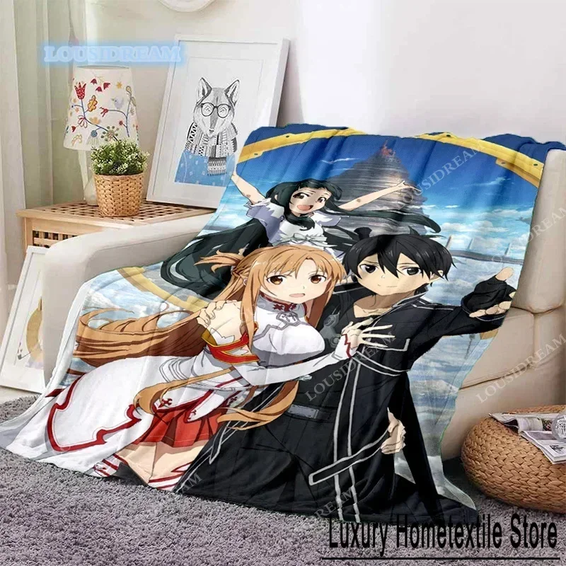 Sword Art Onlinee Throw Blanket Soft Flannel Thin Blankets for Bed Sofa Cover Bedspread Home Deco picnic blanket for beds