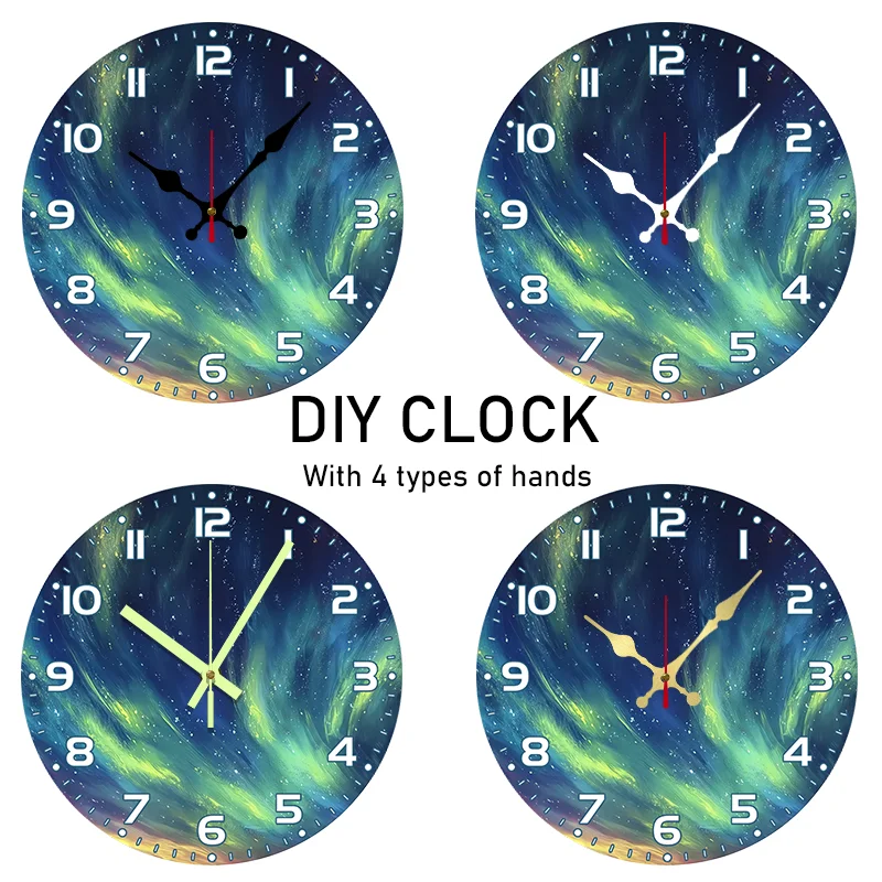 قطعة واحدة من ساعة الحائط الأكريليك المتوهجة في الظلام، نمط صائد الشمس بنفسك، موضوع أورورا الأخضر - 10 بوصات، مثالية للمنزل الحديث #1