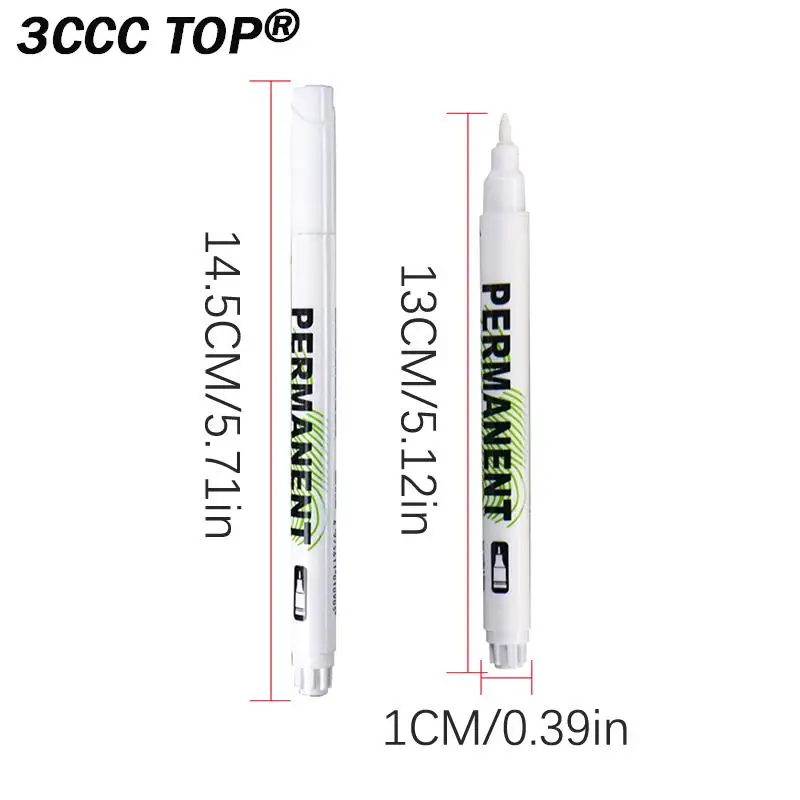 2Pcs 1.0mm White Permanent Marker Pens Deep Hole Marker For Wood Plastic Leather Glass Stone Metal Art Marker Painting Supplies