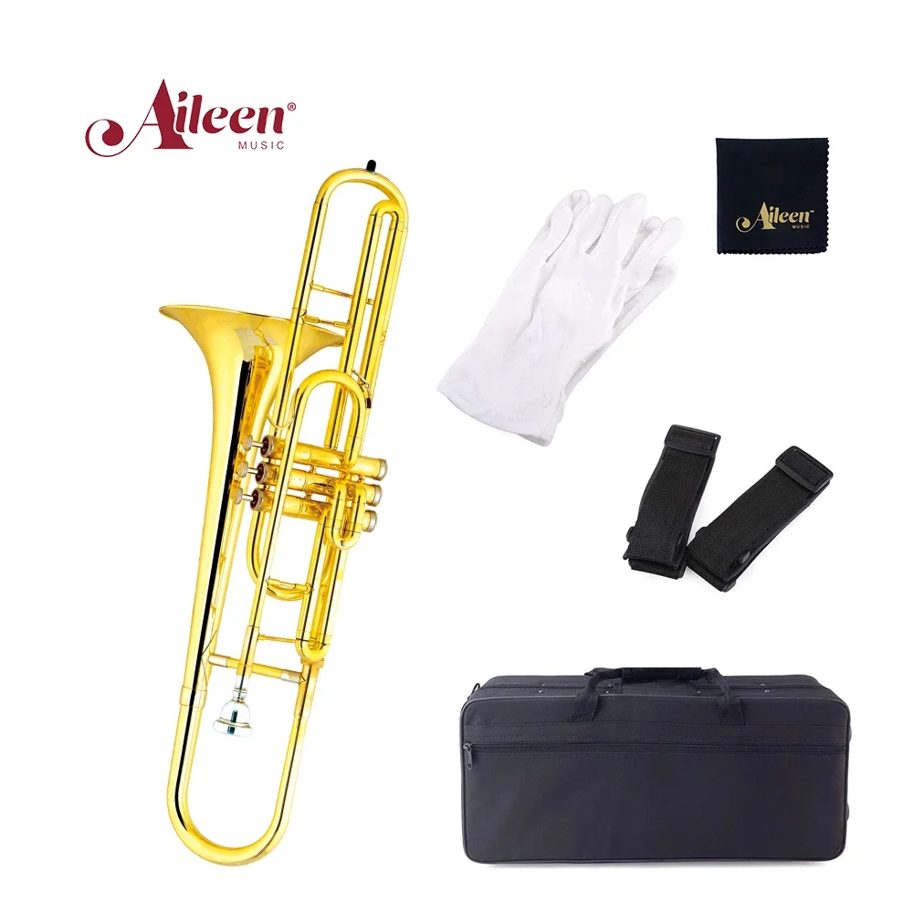 [WINZZ] F/Bb Key Silver Lacquer Tenor Trombone With ABS Case (TB9133G)