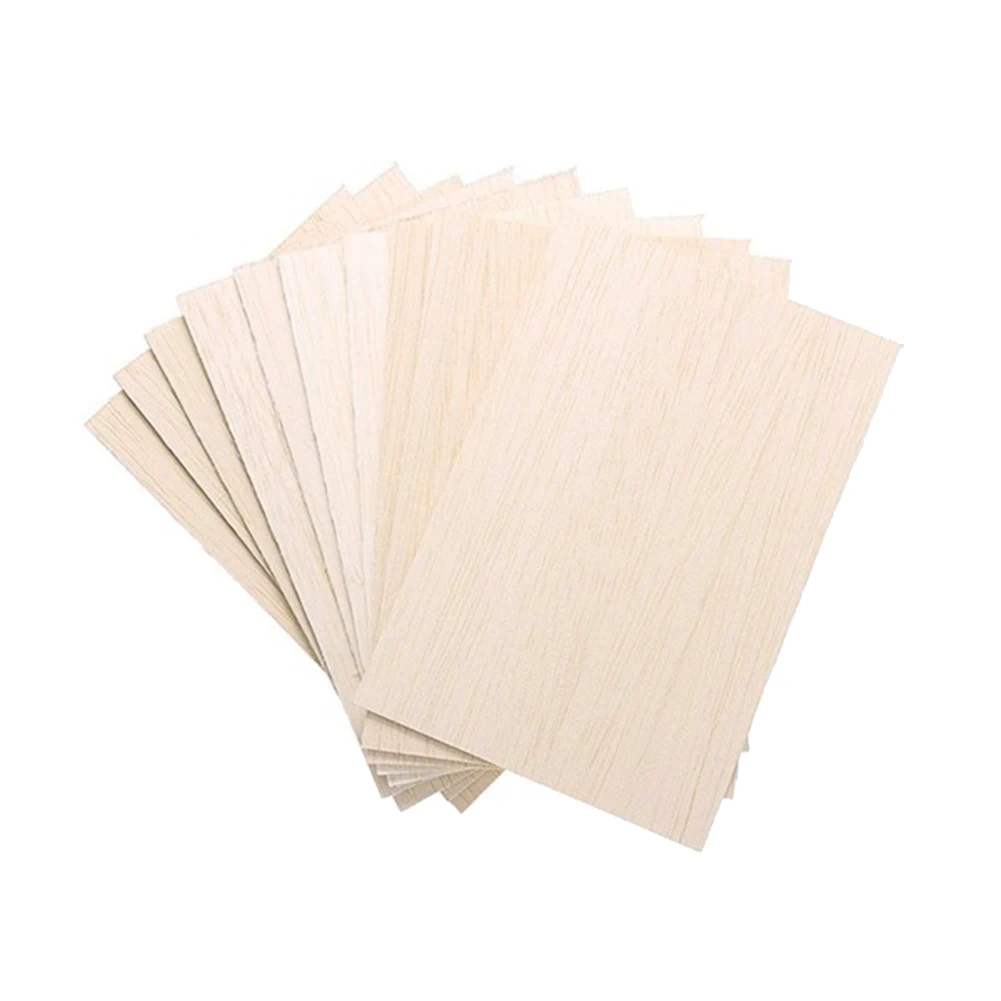 Balsa Madeira Thin Board para Casa e Aviões, Folha Inacabada, Barco Artes e Ofícios, DIY Ornamentos, 10 Pacotes