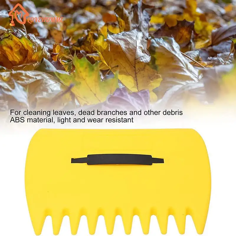 Yellow Garden Yard Leaf Scoops, Leaf Grabbers Collector Grabs Grass Leaves Pick Up Hand Leaf Rakes for Garden Leaf Rubbish