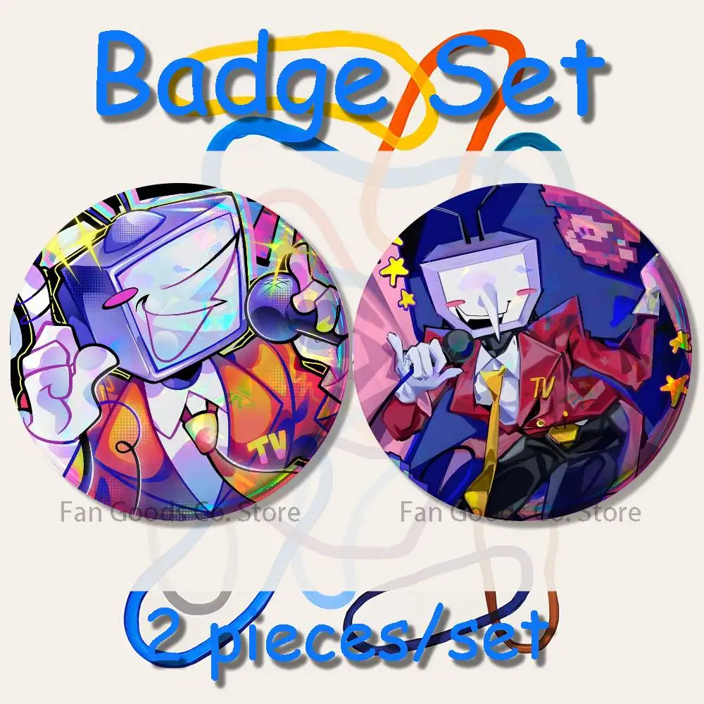 D-Deltarune Tenna Broschen für Rucksack-Accessoires, 25, 32, 44, 58, 75 mm, runde Emaille-Pins, 2-teiliges Set, Cartoon-Anime-Abzeichen – Detail 10