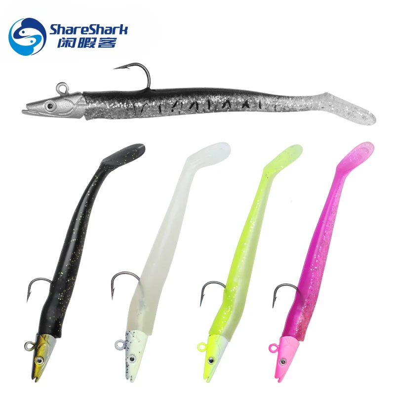 Sinking Soft Fishing Lures Saltwater Swimbait T-Tail Single Hook Artificial Bait Fishing Jigs Head Bass Lure Fishing Tackle