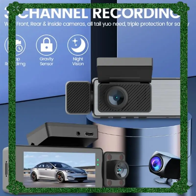 24-Hour Delivery HD 3.16 Inch Car DVR 3 Lens Vehicle Dash Cam Three Way Camera DVR Recorder Video Mini Dashcam Camcorder