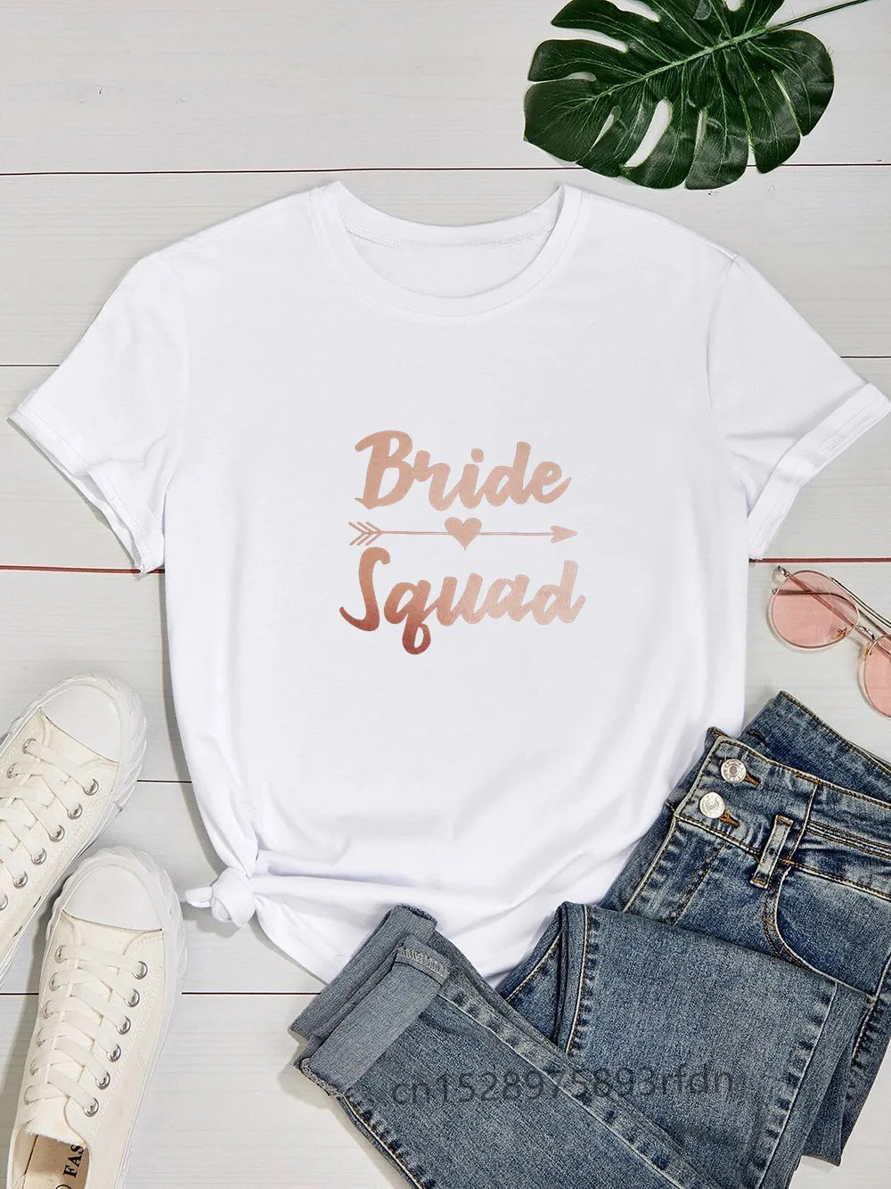 T-shirt Team Bride Squad Arrow pour femme, enterrement de vie de jeune fille, vêtements pour filles