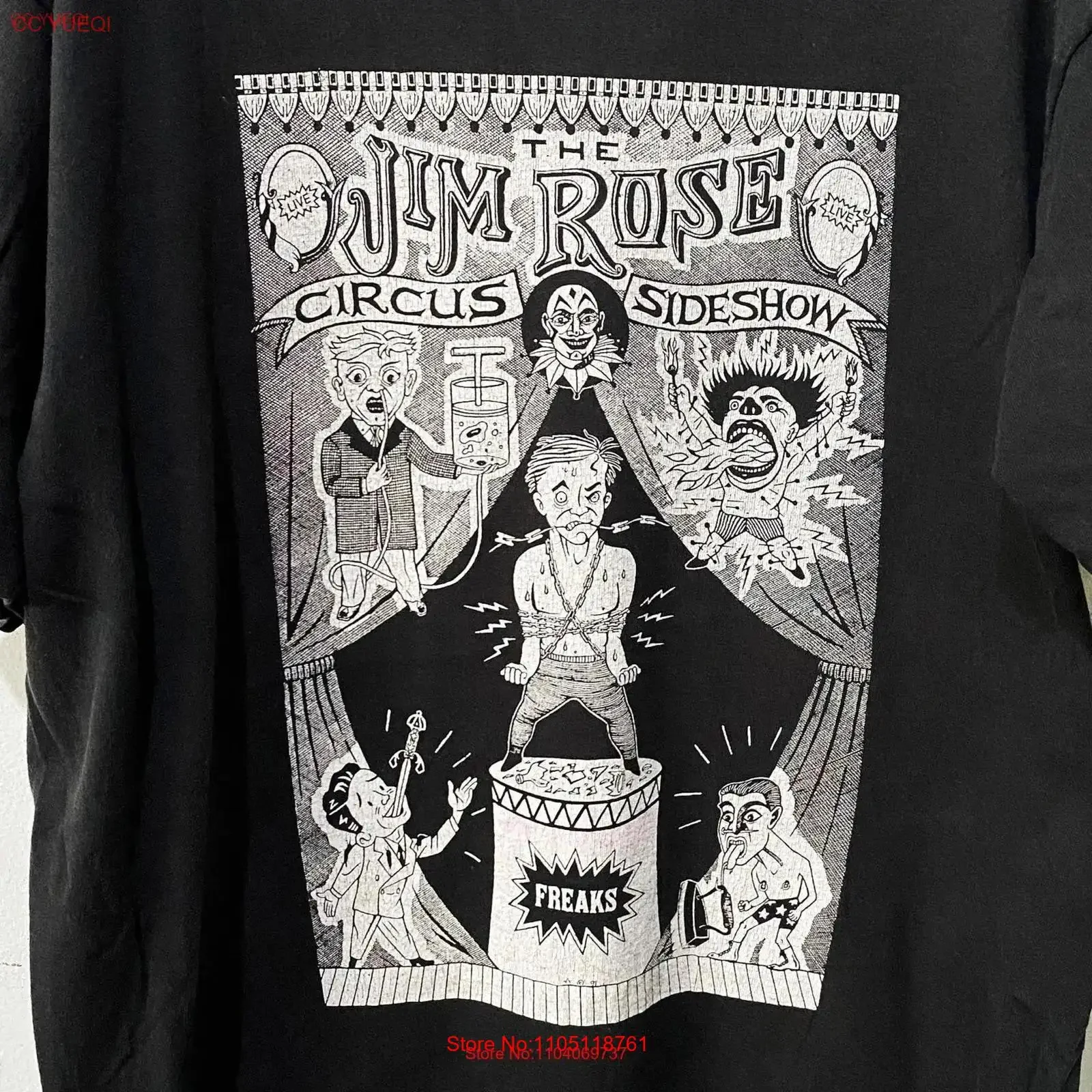 Vintage 90s The Jim Rose Circus Sideshow T Shirt Size L vintage Washed designer clothes Top For Everyday Wear Unisex graphic