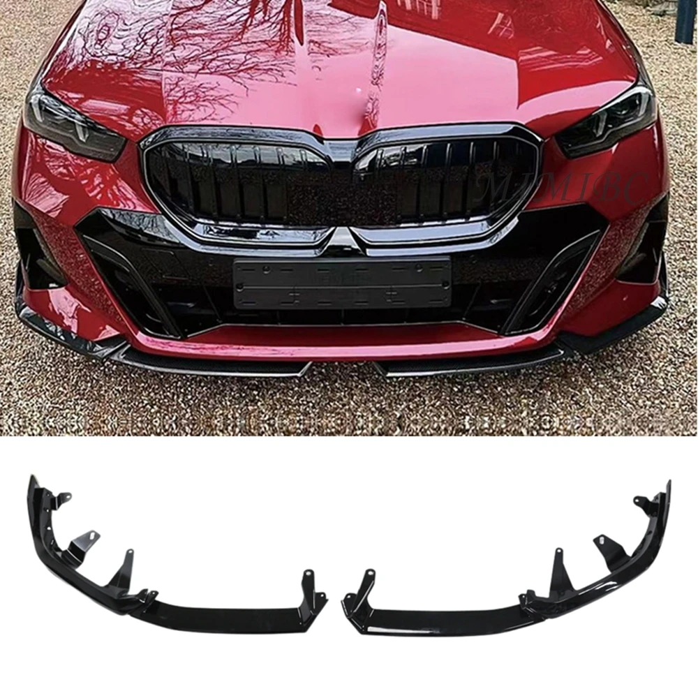 

For BMW 5 Series I5 G60 G68 M Sport 2024 Front Bumper Spoiler Lip Carbon Fiber Look/Gloss Black Lower Splitter Body Protector