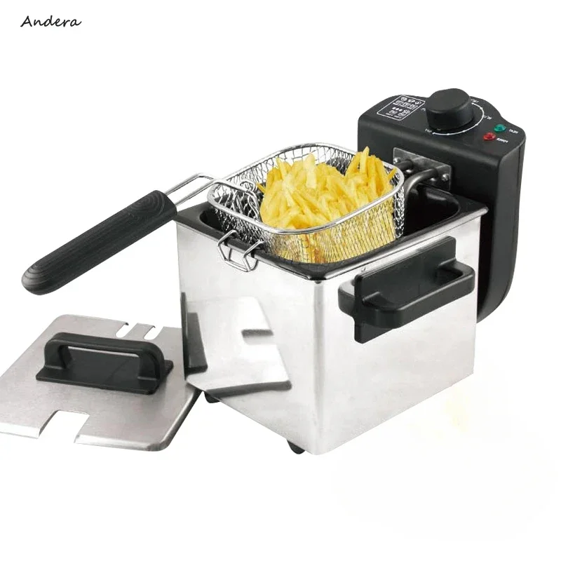 Electric Fryer - Household Mini Desktop. Stainless Steel. Constant Temperature Hot Frying. For French Fries.