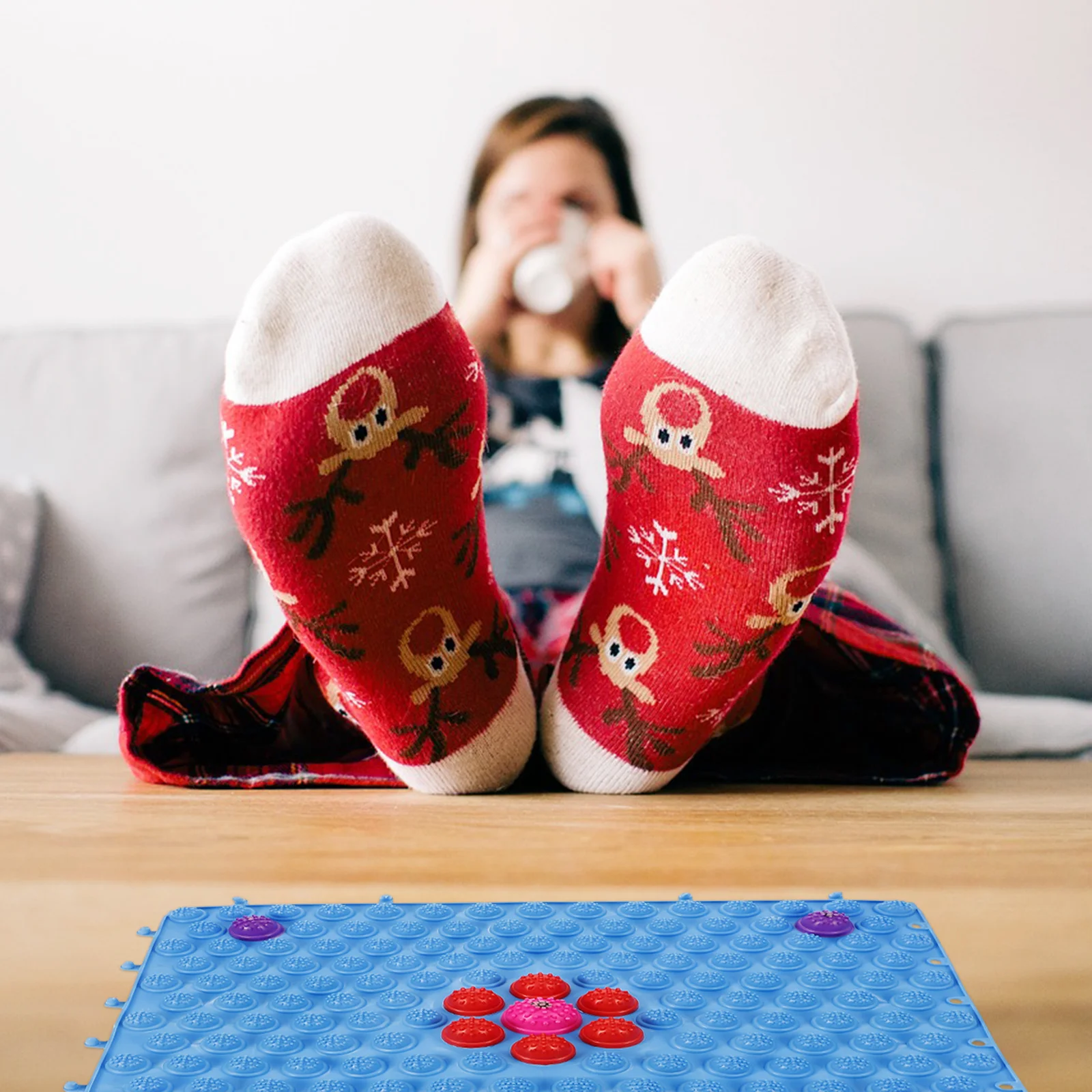 

Коврик для массажа ног с шипами для акупрессуры, рефлексологической терапии, инструмент для путешествий, прочный пластиковый массаж