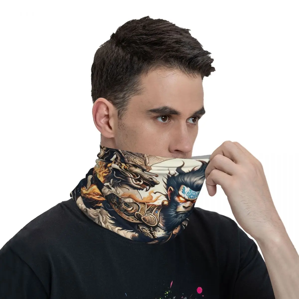 Monkey King Scarf Neckerchief Neck Face Mask Polyester