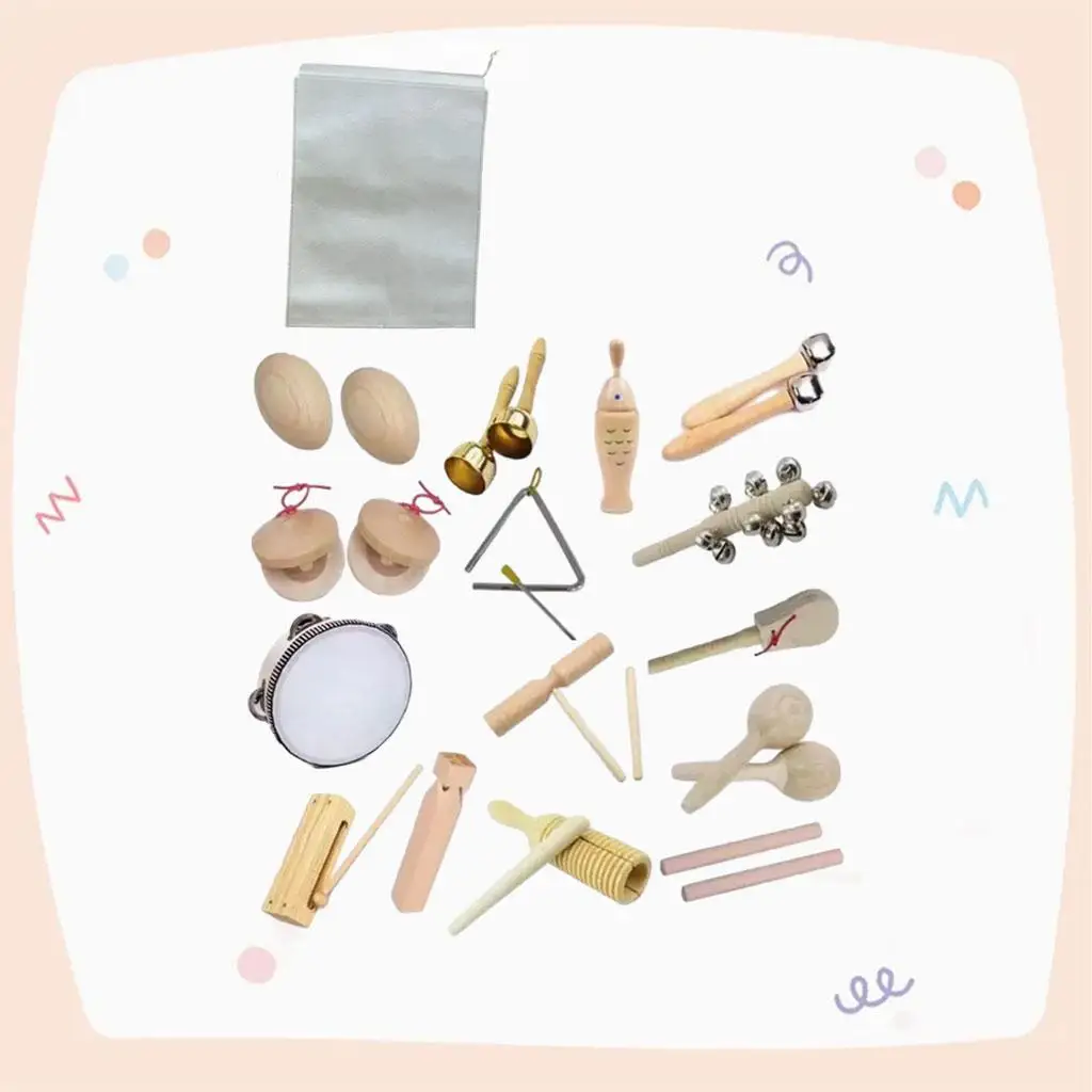 

15Pcs Kids Musical Instruments Set Musical Toys Set for Boy Girls Hand Eye Coordination Birthday Gift Percussion Instruments