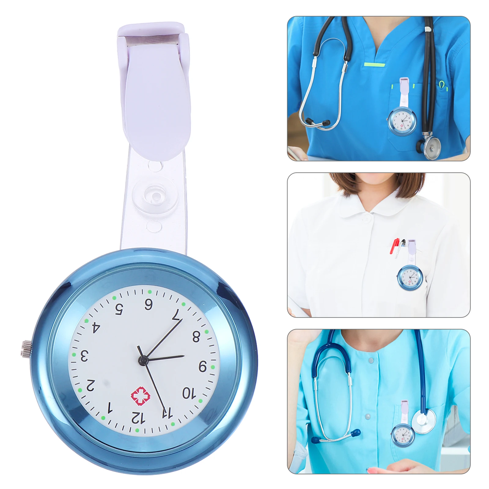 

Women Nurse Watches Fashion Medical Pocket Watch Clip-On For Nurses Staff Large Dial Fob Watch