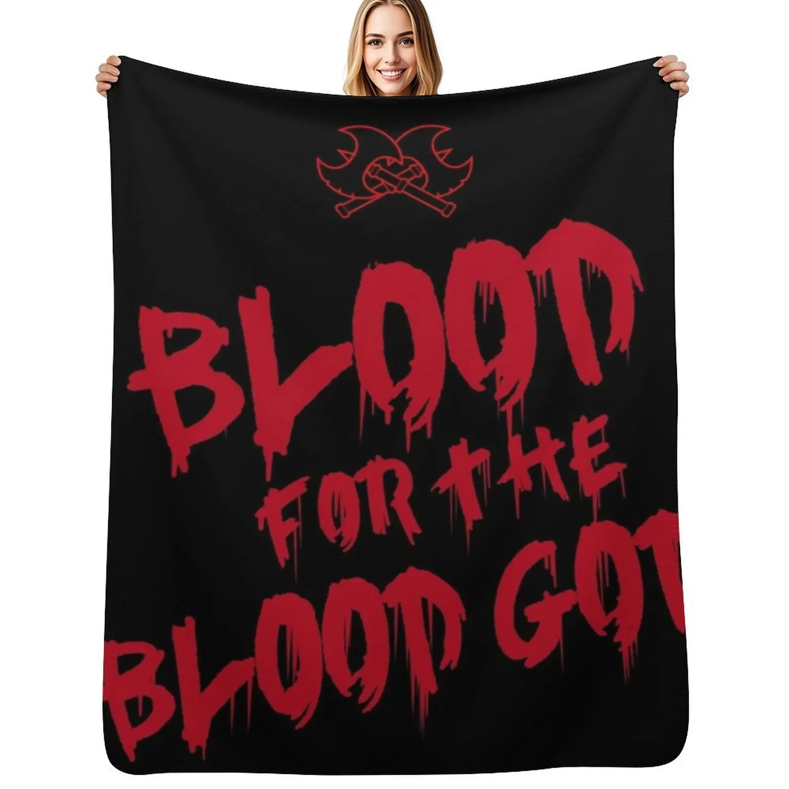 Khorne Chaos God Graffetti - Blood for the Blood God Fantasy Version Throw Blanket Cozy Throw Blanket Birthday Gift for Him Her