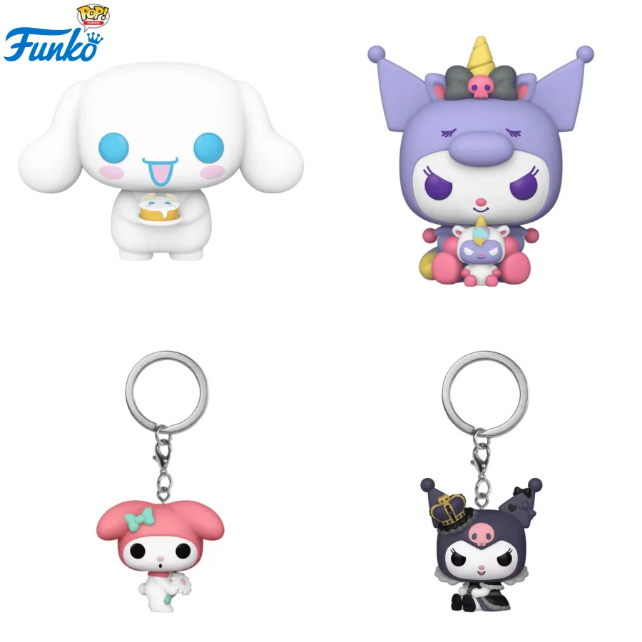 

Sanrio Funko Pop Animation & Cartoons Cinnamoroll My Melody Keychain Kuromi (Royal Outfit) Peripheral Figurines Toy Collectible