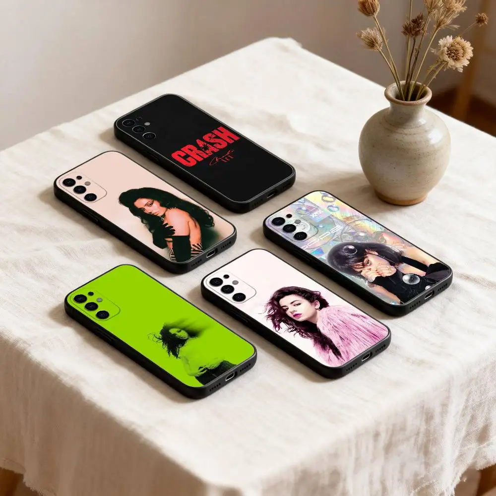 

Singer C-Charli xcx phone Case For Samsung S26,25,24,21,22,23,30,20,Ultra,Plus,Fe,Lite Black Soft Cover