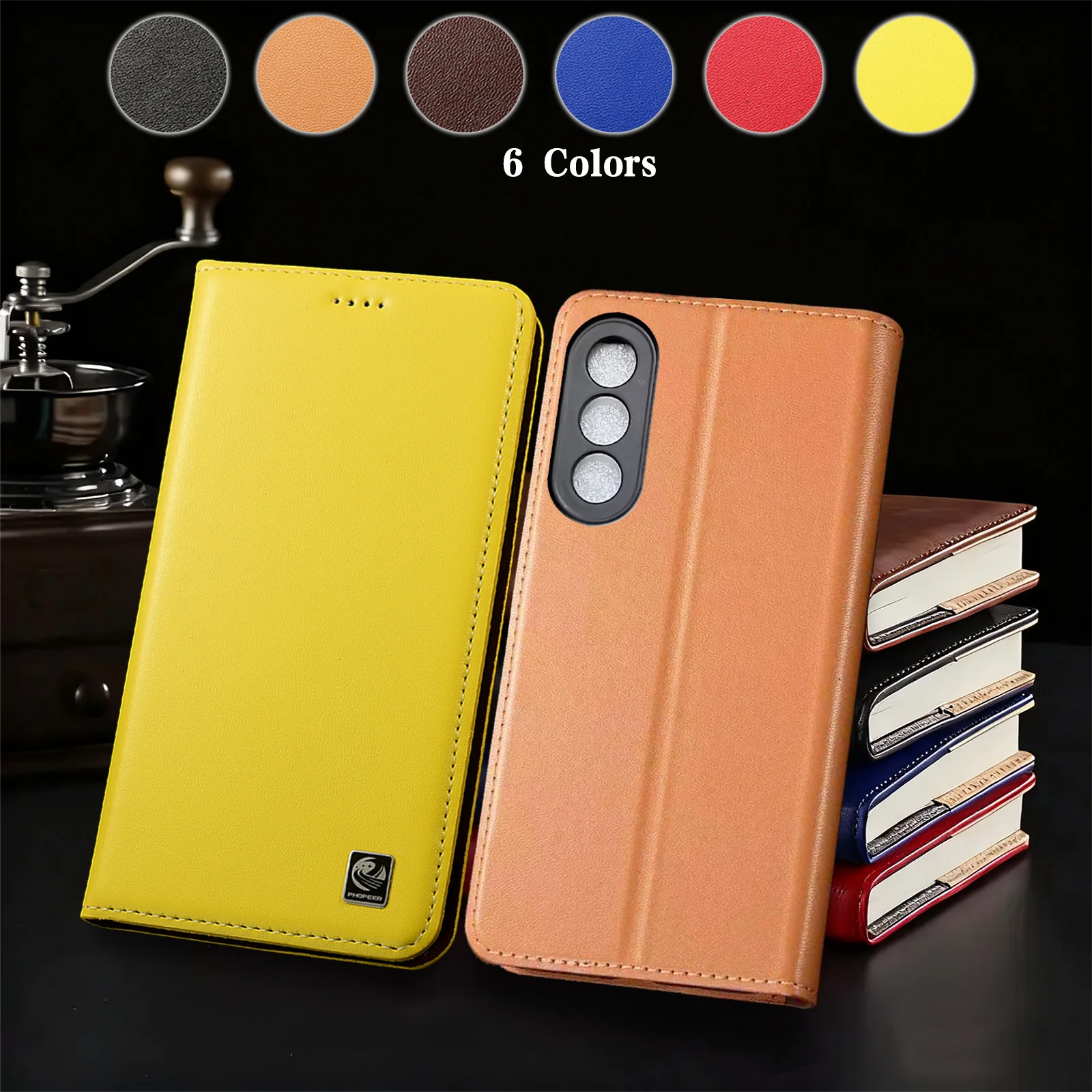 

For Oneplus Nord N20 N30 N100 N200 N300 2 CE2 3 CE3 4 CE4 SE Lite Nappa Pattern Of Genuine Leather Flip Phone Cover Case No-Slip