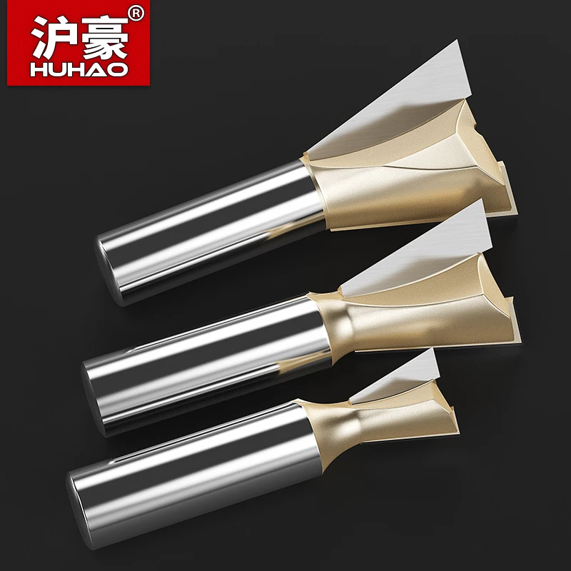 HUHAO Shank 12.7mm Dovetail Joint Router Bits for Wood  Tungsten Milling Cutter Woodworking cnc Engraving Bits Carpentry Tools