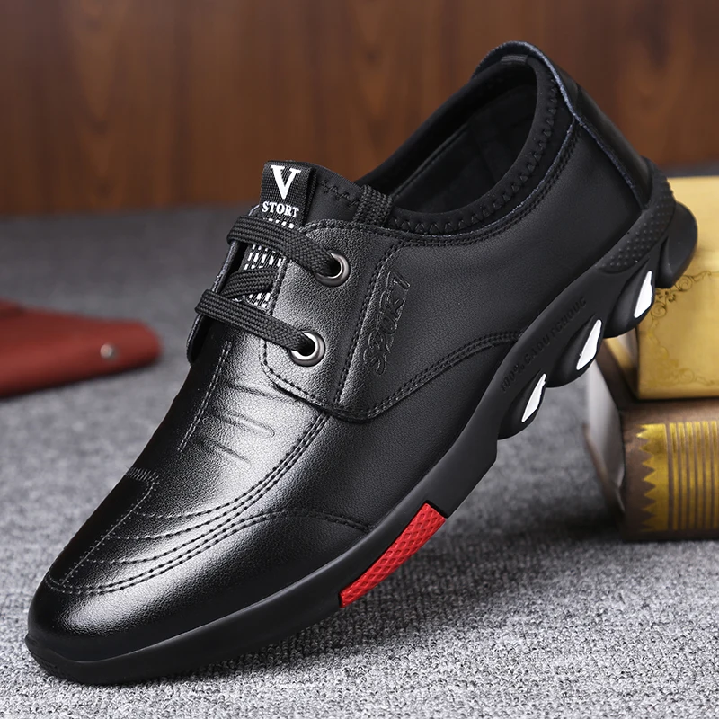 

2021 Brand Men's Leisure Lefu Mokaxin Shoes Breathable, Fashionable, Versatile, One Step Soft Sole Black Driving Shoes