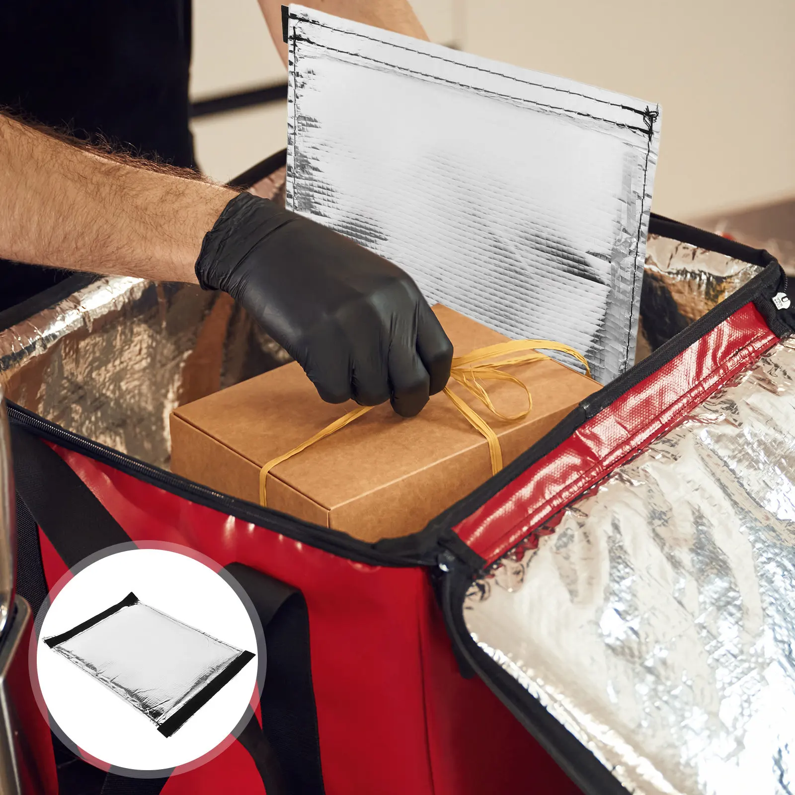 

22-литровый разделитель-органайзер из алюминиевой фольги для контейнеров на вынос, термобоксов, для хранения продуктов, предотвращения запахов