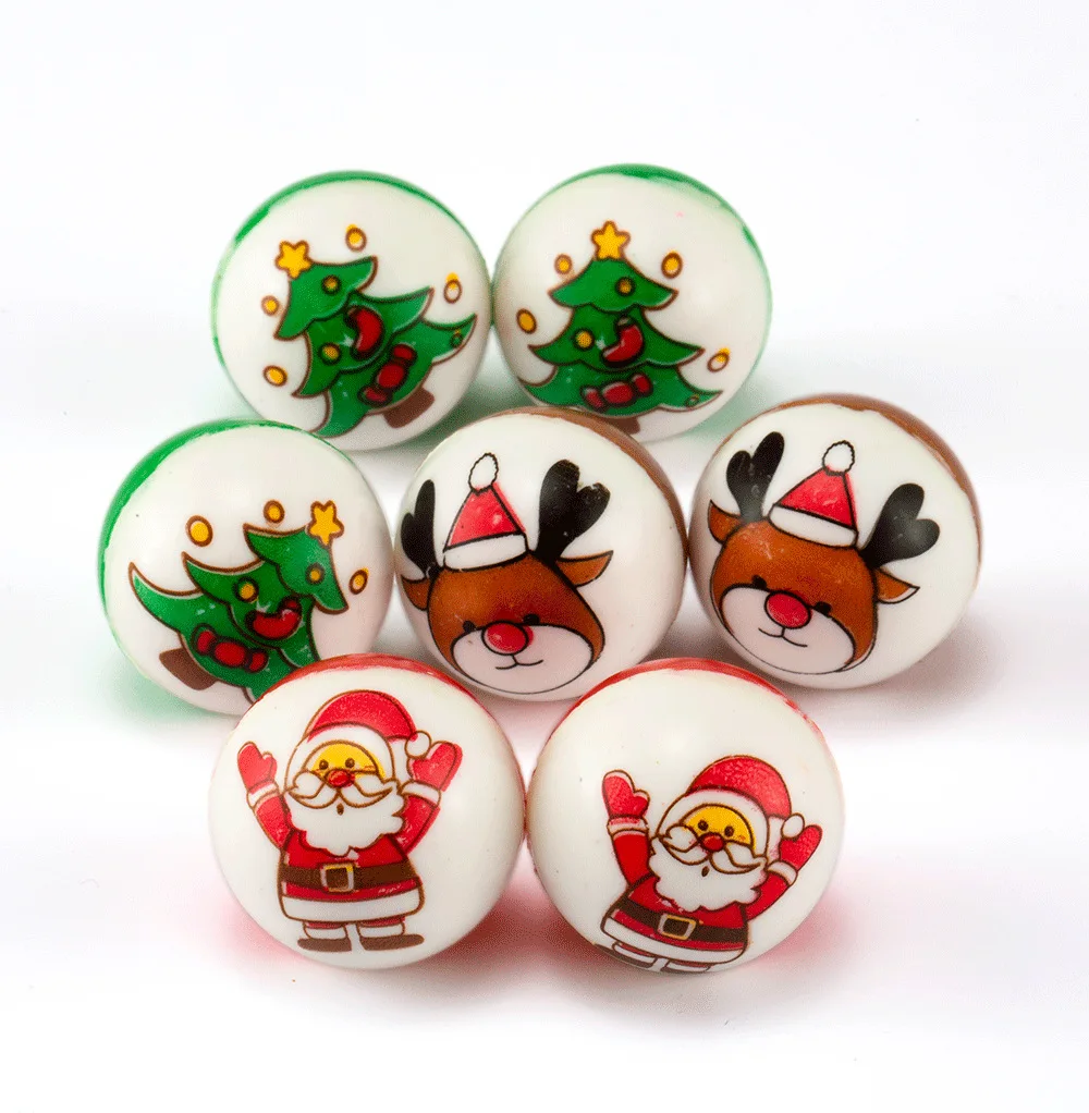 Bolas de juguete hinchables de Navidad para niños, pelota de goma elástica para niños, regalo de Navidad, 29mm