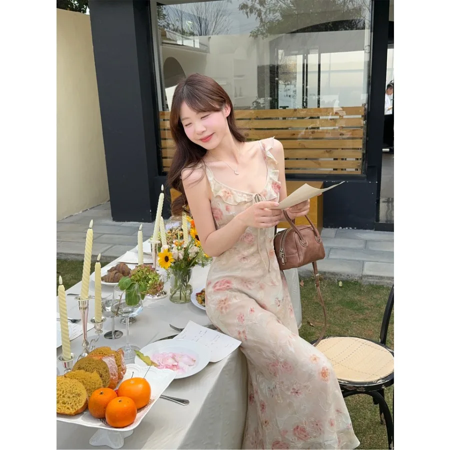 

【New style】Summer new style, waist, slimming, pure, sweet and spicy design, floral ruffle, gentle style dress, women's dress