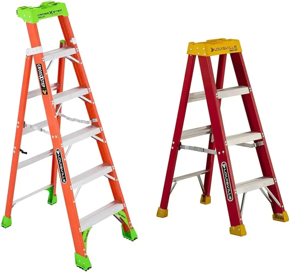 

Louisville Ladder FXS1506, 6-feet, Orange & L-3016-04 Step Stepladder, 4-Feet