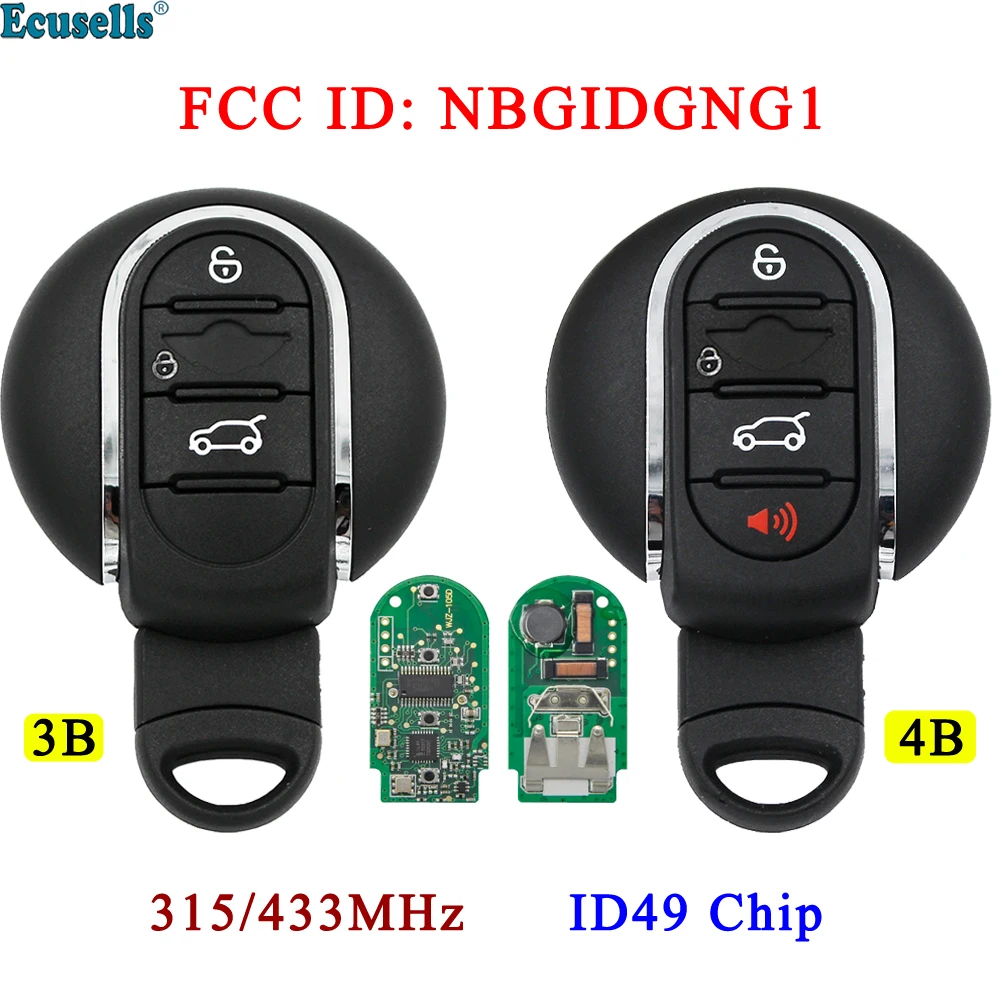 

Ecusells NBGIDGNG1 315MHz / 433MHz Smart Remote Car Key Fob For BMW MINI Cooper F Series F55 F56 2014 2015 2016 2017 2018 2019