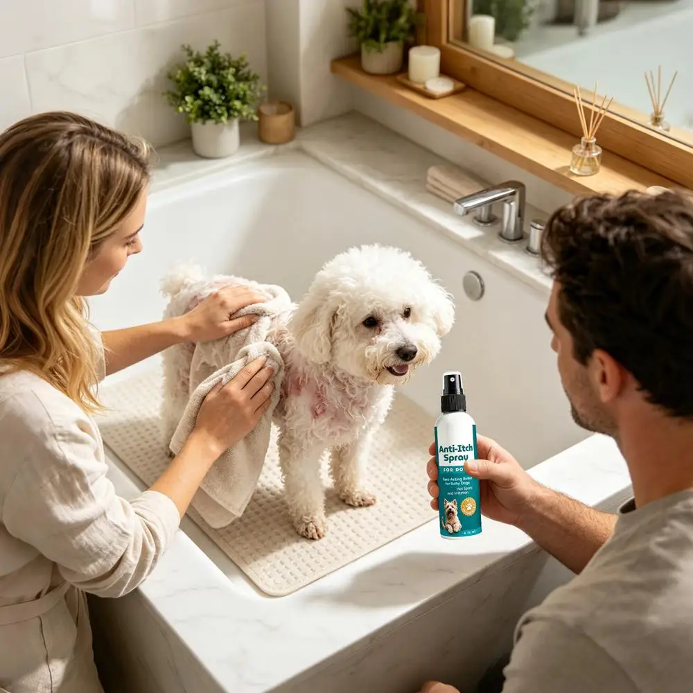 120ml Anti-Juckreiz-Spray für Hunde und Katzen, langanhaltend feuchtigkeitsspendend, lindert trockene Haut, sanfte Formel, beruhigendes Hautspray für Haustiere – Detail 6