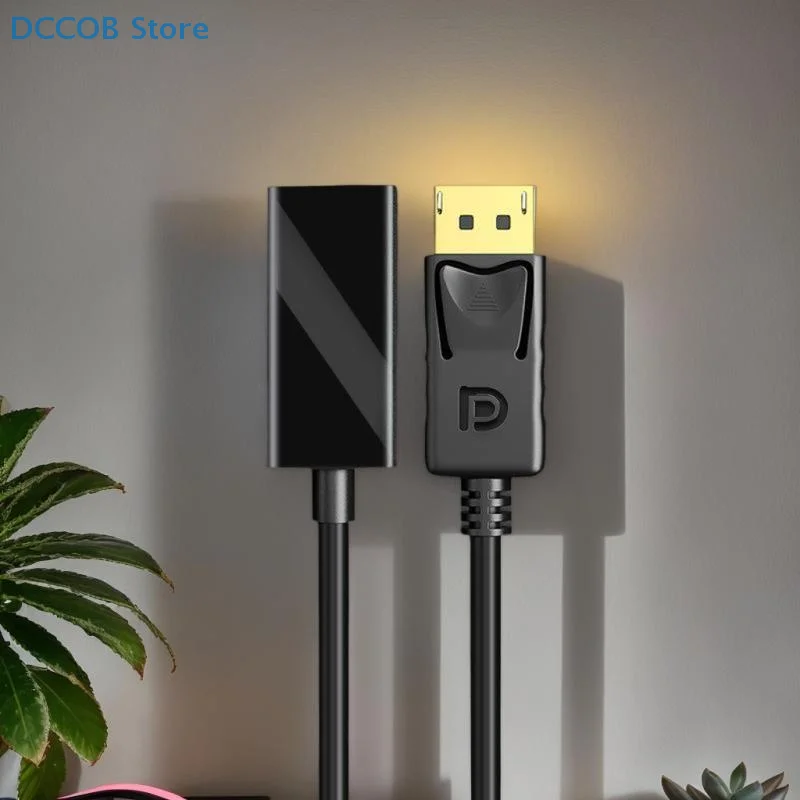 Unit 4K Display Port to HDMI-Compatible Video Sound Cable Adapter for PC, HD TV and Projector, DP to HDMI Converter Cable