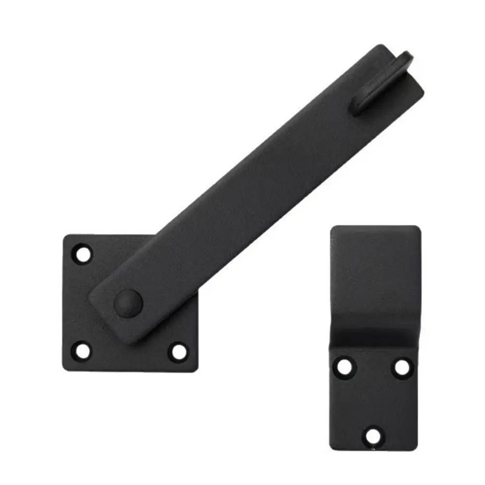 Rustic Black Flip Gate Latch 5.5 Inches 360 Degree Rotation Barn Door Lock Carbon Steel Safety Hardware Safety Gate Lock Barn