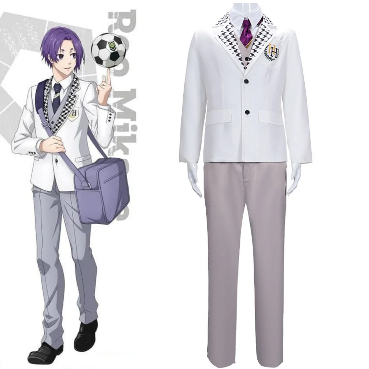 

Anime Blue Lock Mikage Reo Cosplay Costumes Mens HAKUHO School Uniform Nagi Halloween Party Costume Set
